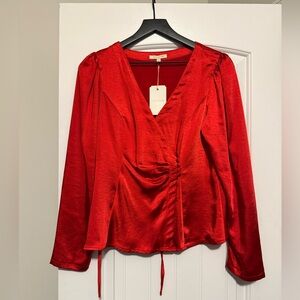 Skies Are Blue Vibrant Red Blouse